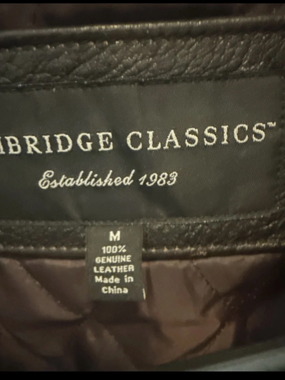 Cambridge Classics Men's Black Leather Bomber Jacket